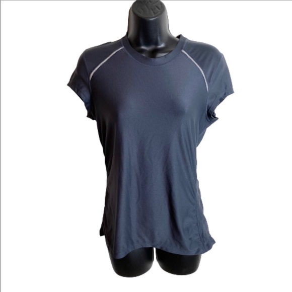 Athleta Tops - Athleta Women’s Athletic Tee Shirt Lace Trim Scrunched Sides Size Small